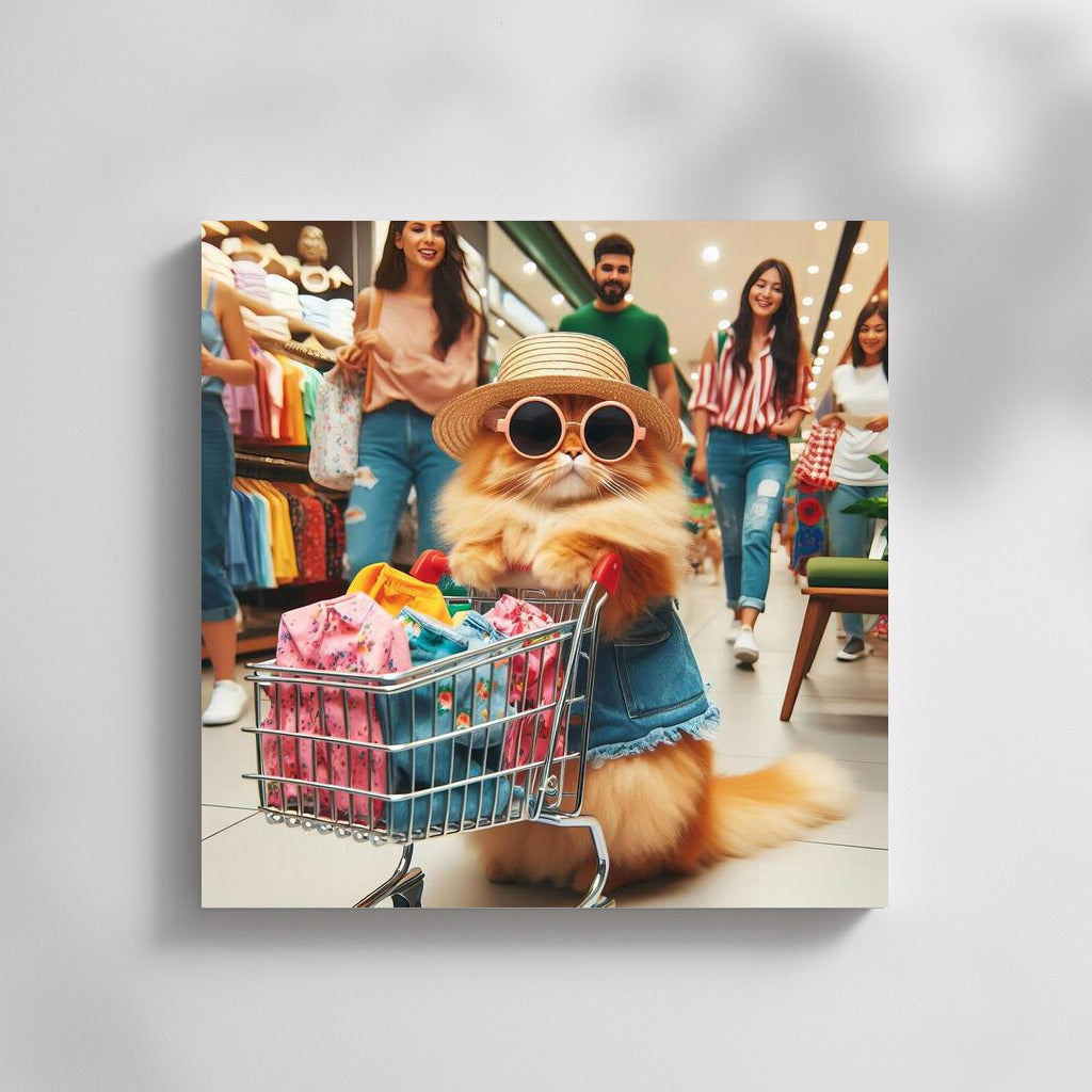Shopping in Chic: Stylish Cat at the Mall