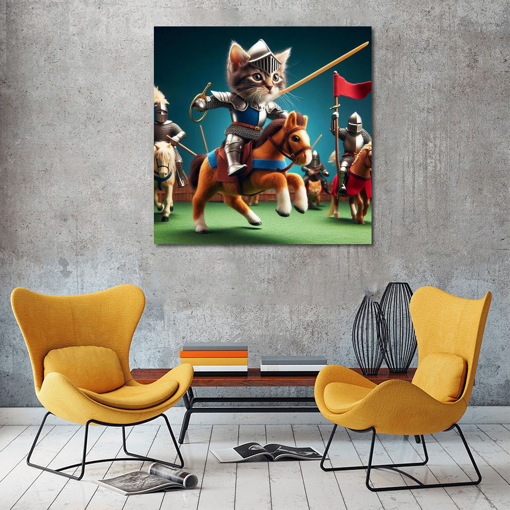 Cat Knights in the Medieval Tournament: Epic Battle