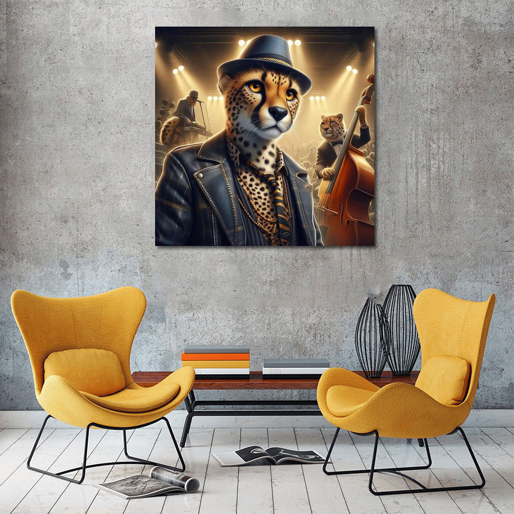 Cheetah on the Dance Floor: Stylish Evening at the Music Club