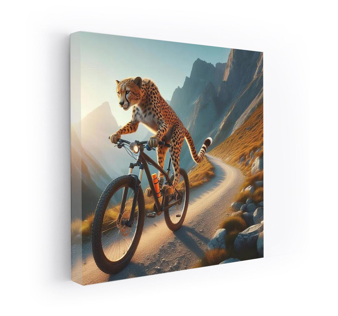 Cheetah on a Bike: Conquering the Mountain Trail – A Dynamic Adventure