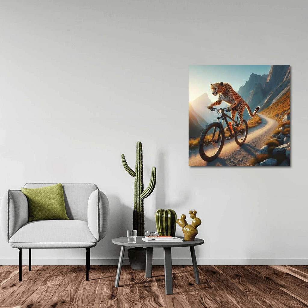 Cheetah on a Bike: Conquering the Mountain Trail – A Dynamic Adventure