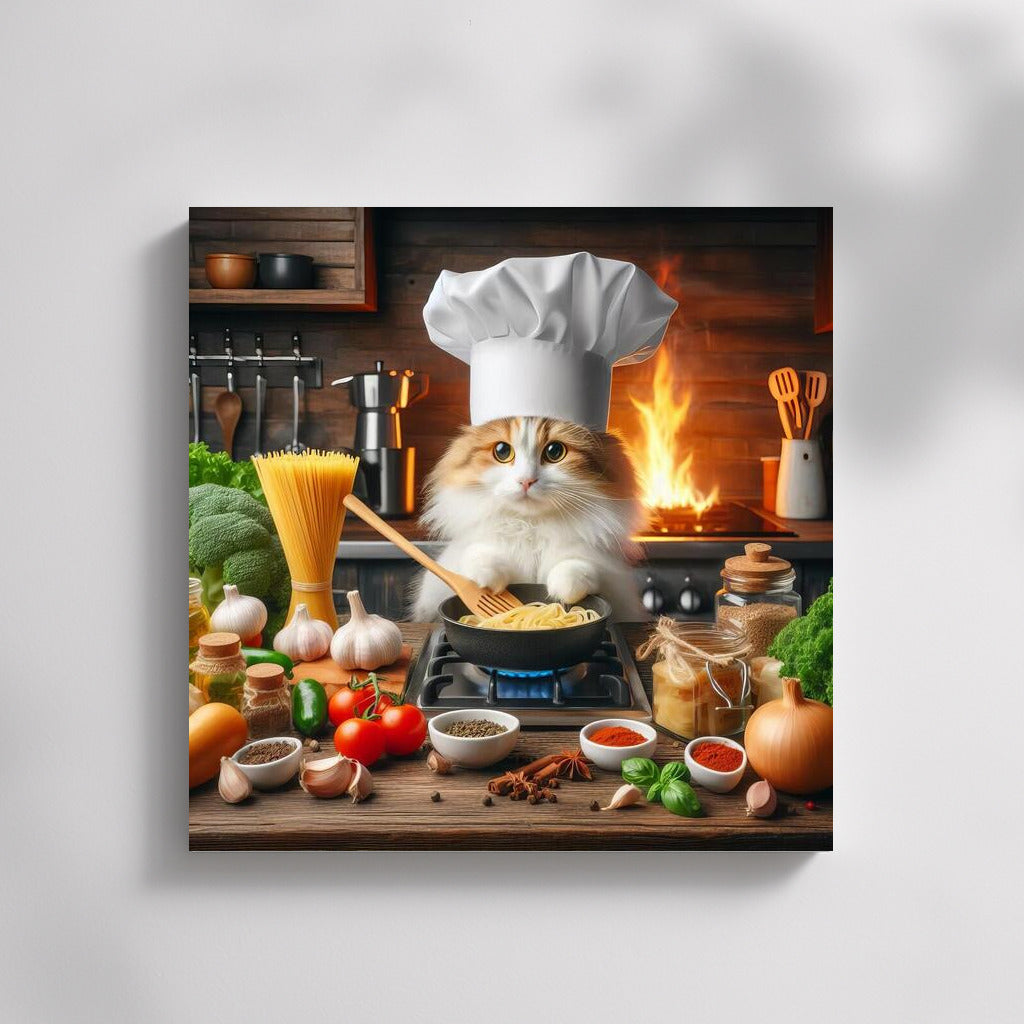 Culinary Cat Chef at Italian Restaurant: Inspiration for Kitchen and Cat Lovers