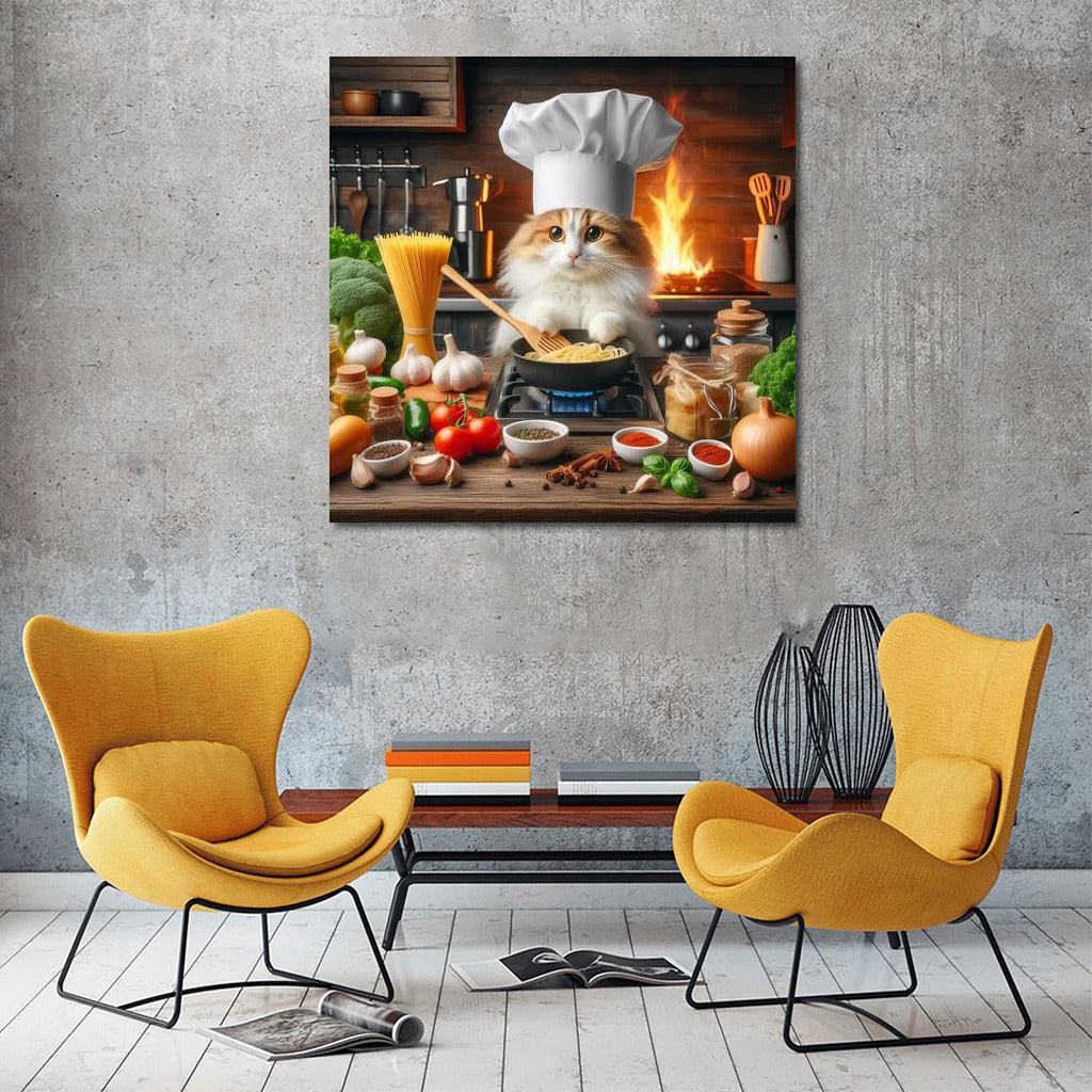 Culinary Cat Chef at Italian Restaurant: Inspiration for Kitchen and Cat Lovers