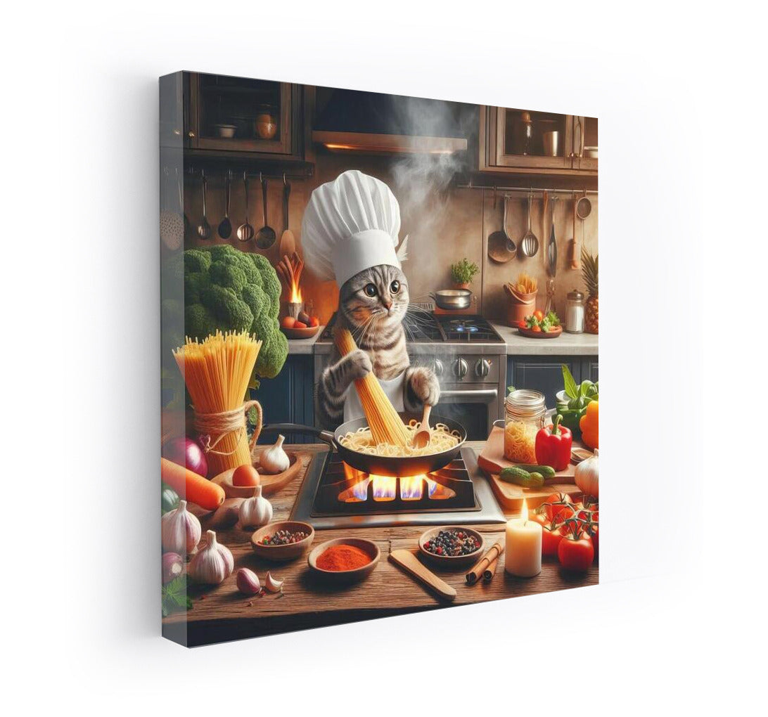 Italian Chef Cat: Culinary Magic in the Restaurant