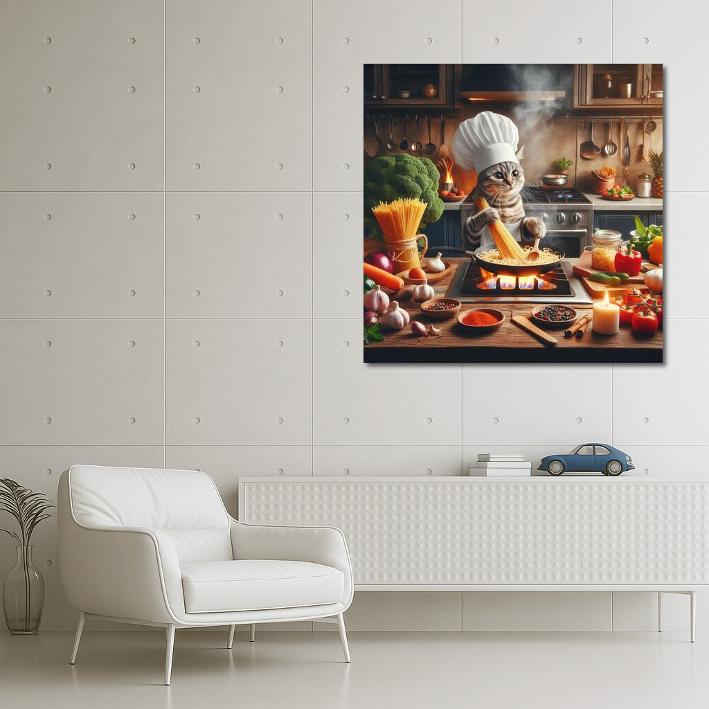 Italian Chef Cat: Culinary Magic in the Restaurant