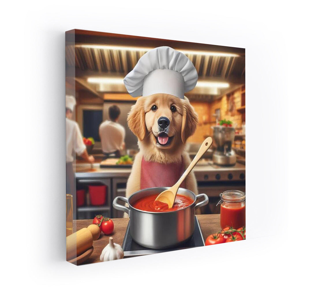 Chef Dog in an Italian Restaurant: Gastronomic Inspiration on the Wall