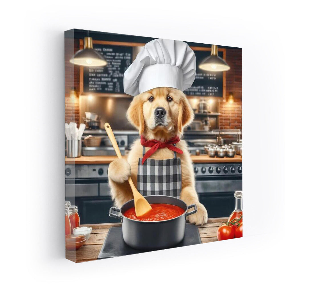 Culinary Wonders: Dog Chef at Italian Restaurant