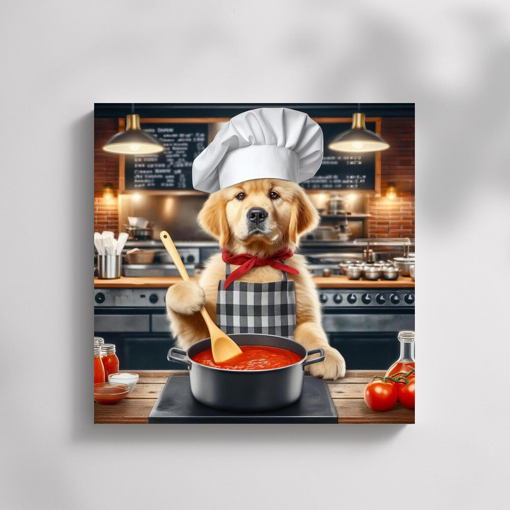 Culinary Wonders: Dog Chef at Italian Restaurant