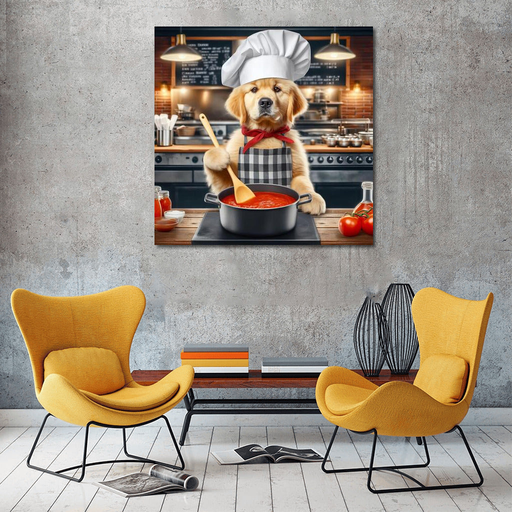 Culinary Wonders: Dog Chef at Italian Restaurant