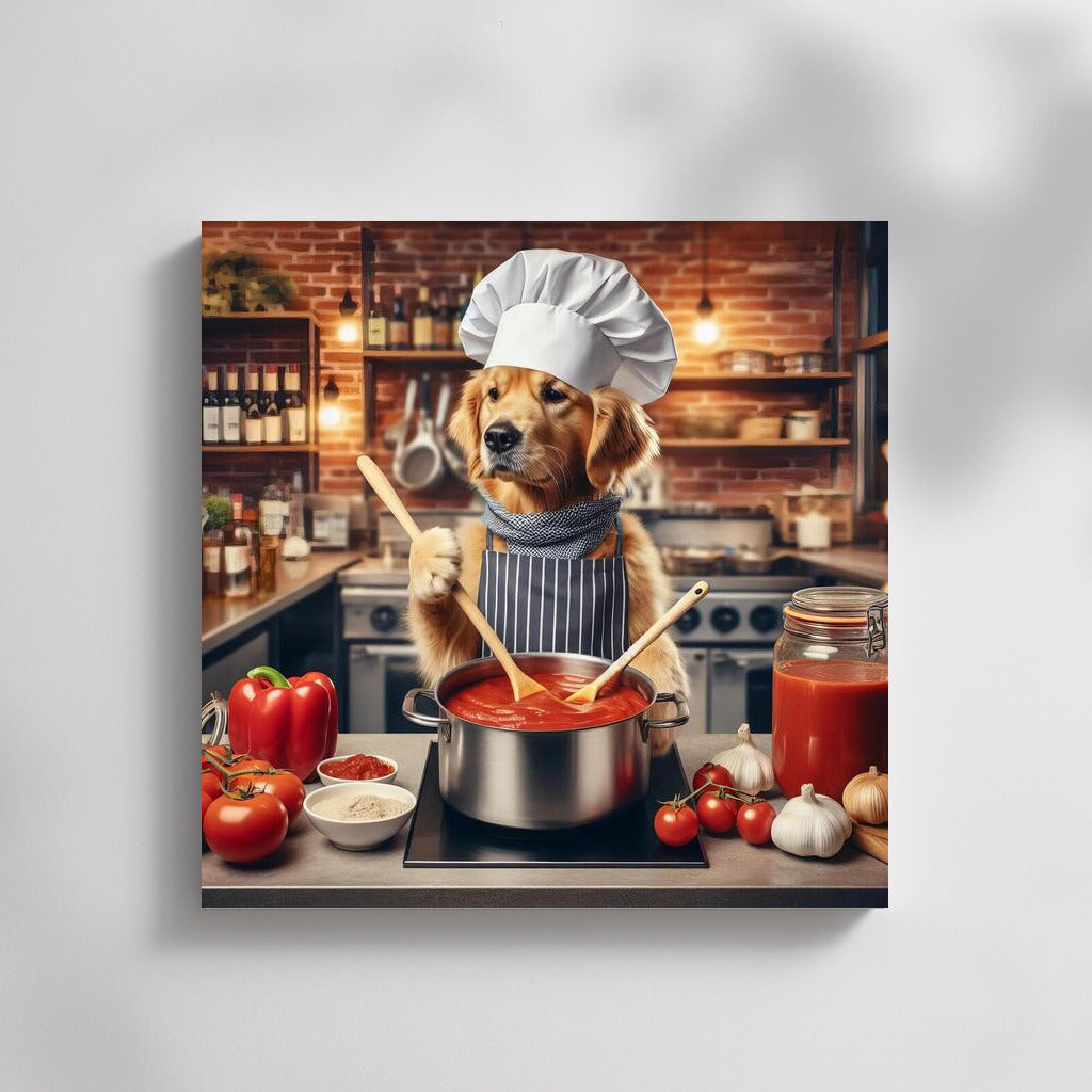 Culinary Adventures of Dog Chef in an Italian Restaurant