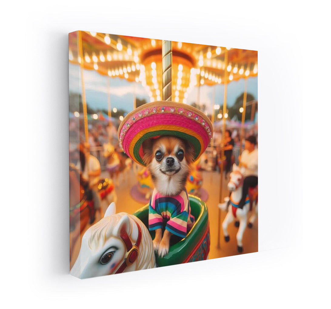 Chihuahua in Carnival Whirlwind: A Bright Explosion of Joy for Your Interior