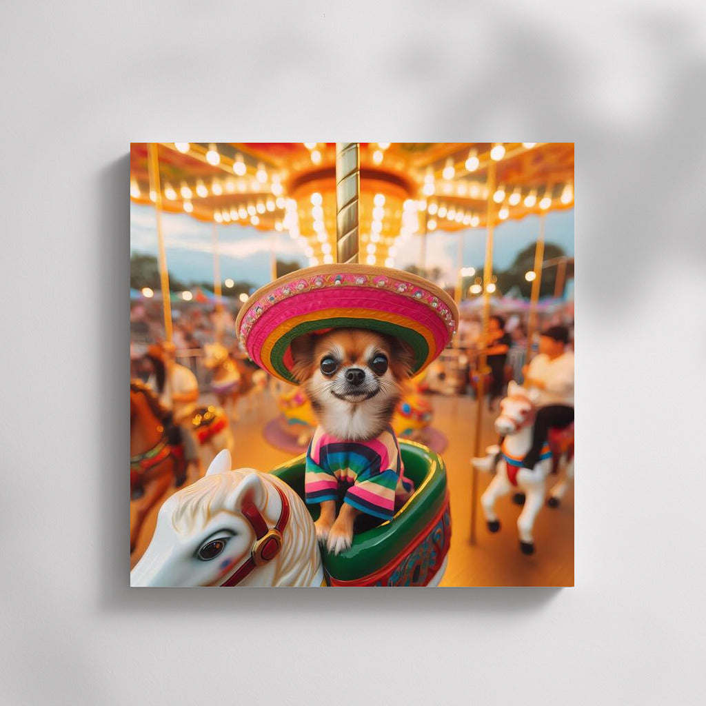 Chihuahua in Carnival Whirlwind: A Bright Explosion of Joy for Your Interior