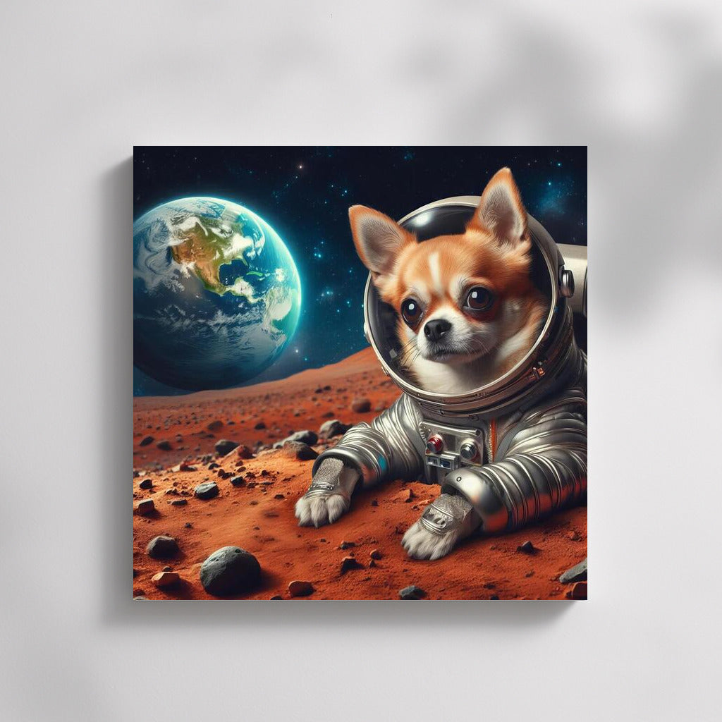 Chihuahua's Space Adventure: A View from Mars to Earth