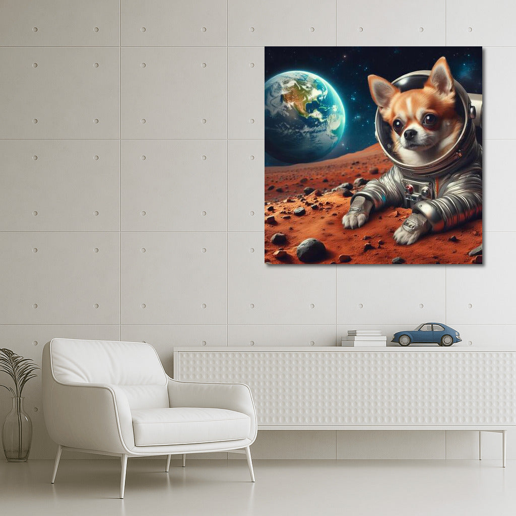 Chihuahua's Space Adventure: A View from Mars to Earth