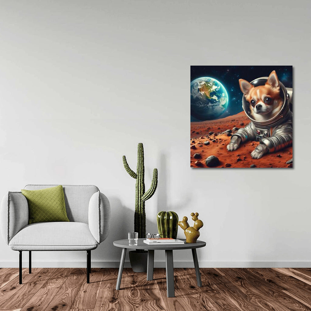 Chihuahua's Space Adventure: A View from Mars to Earth