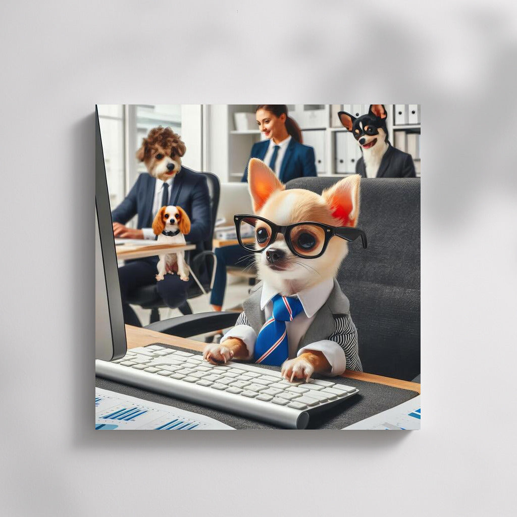 Chihuahua Boss: Office Style with Humor