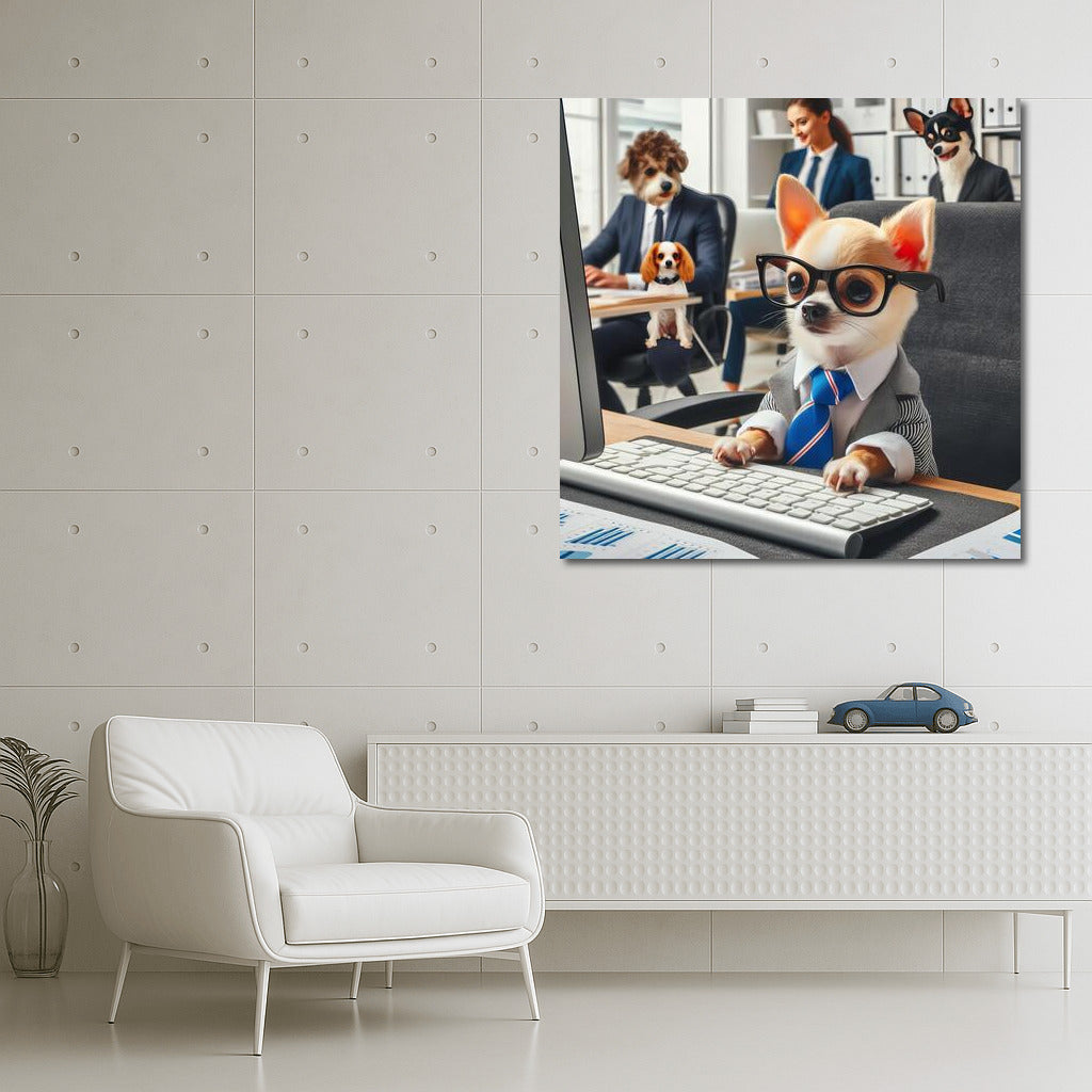 Chihuahua Boss: Office Style with Humor