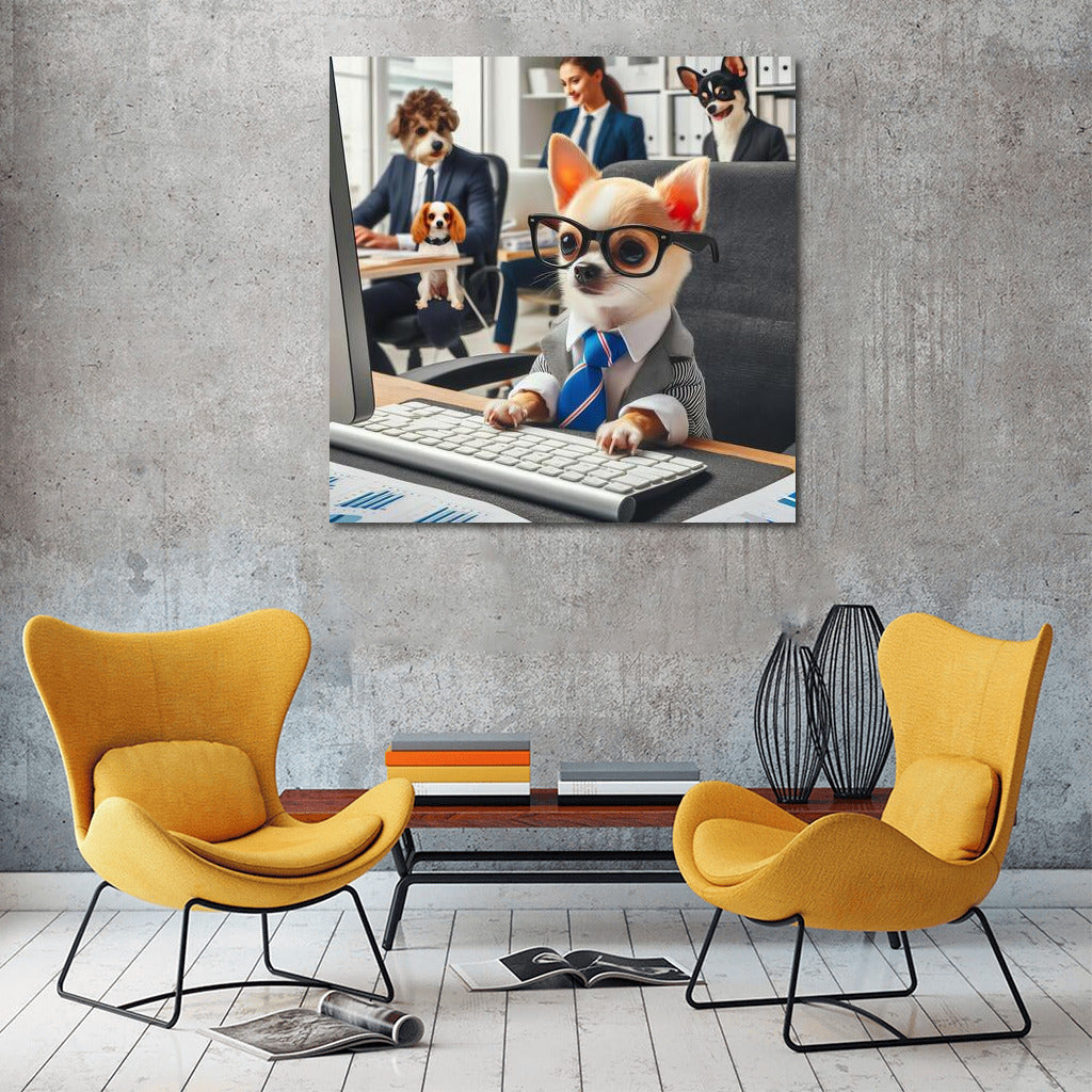Chihuahua Boss: Office Style with Humor