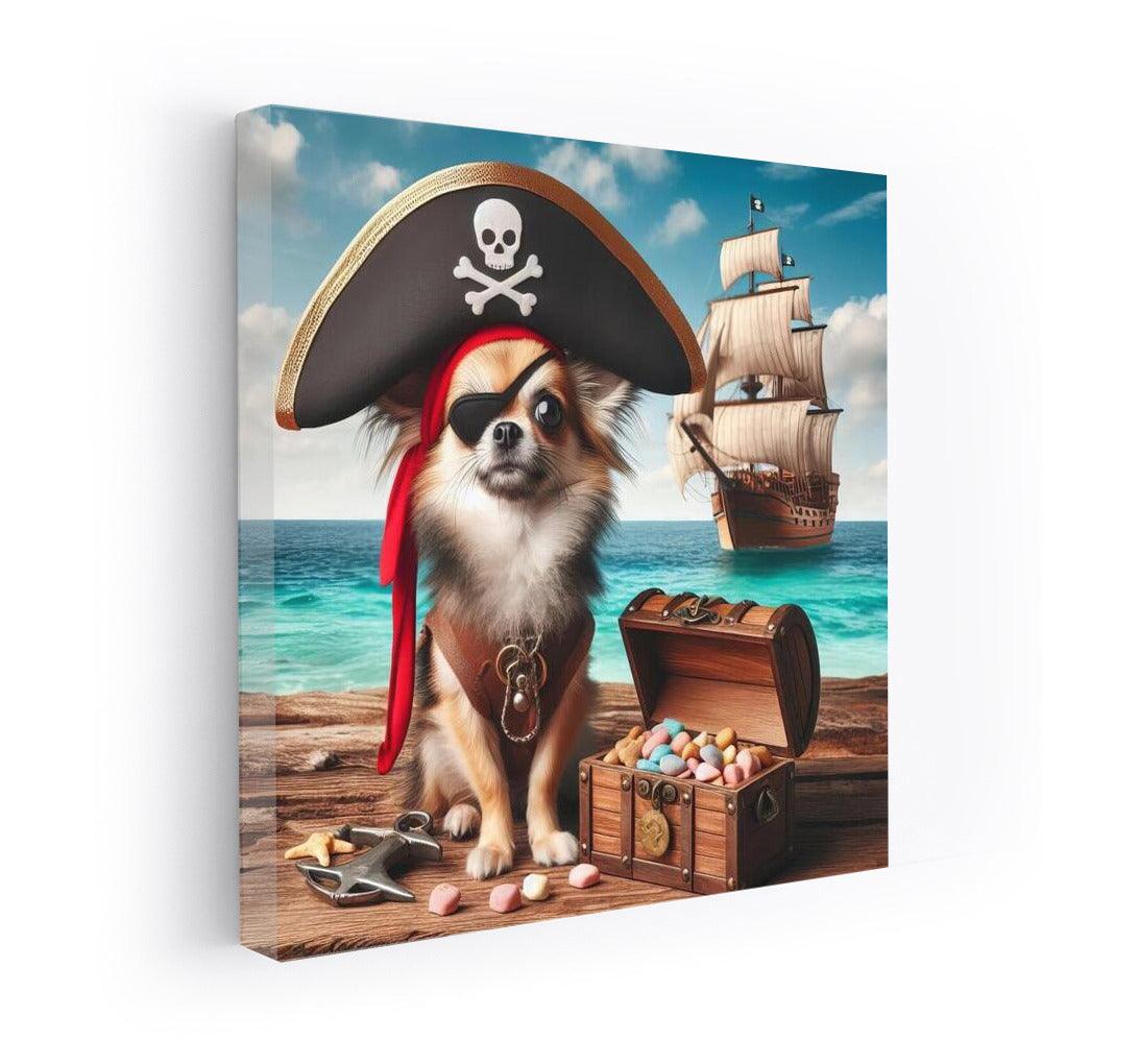 Chihuahua Pirate and the Treasure Chest: Sea Adventure on the Wall