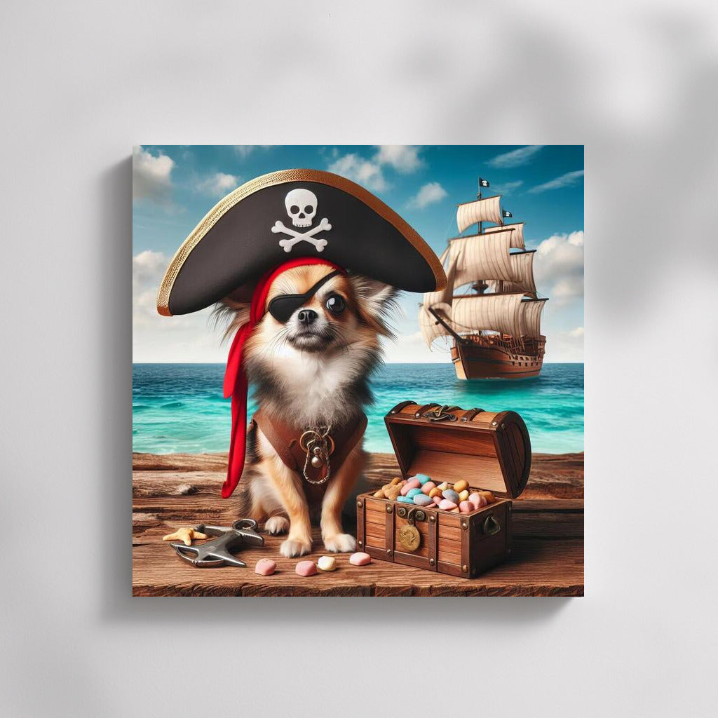 Chihuahua Pirate and the Treasure Chest: Sea Adventure on the Wall