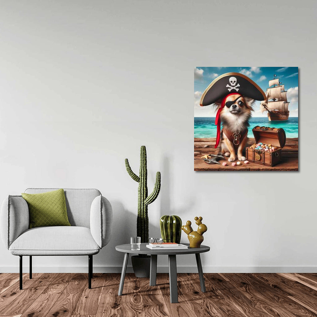 Chihuahua Pirate and the Treasure Chest: Sea Adventure on the Wall