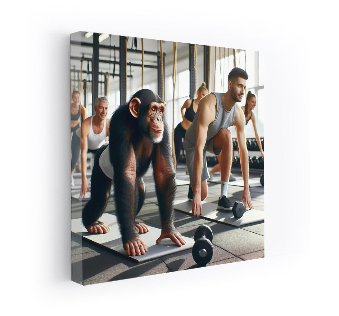 Monkey in Training: Humorous Wall Art