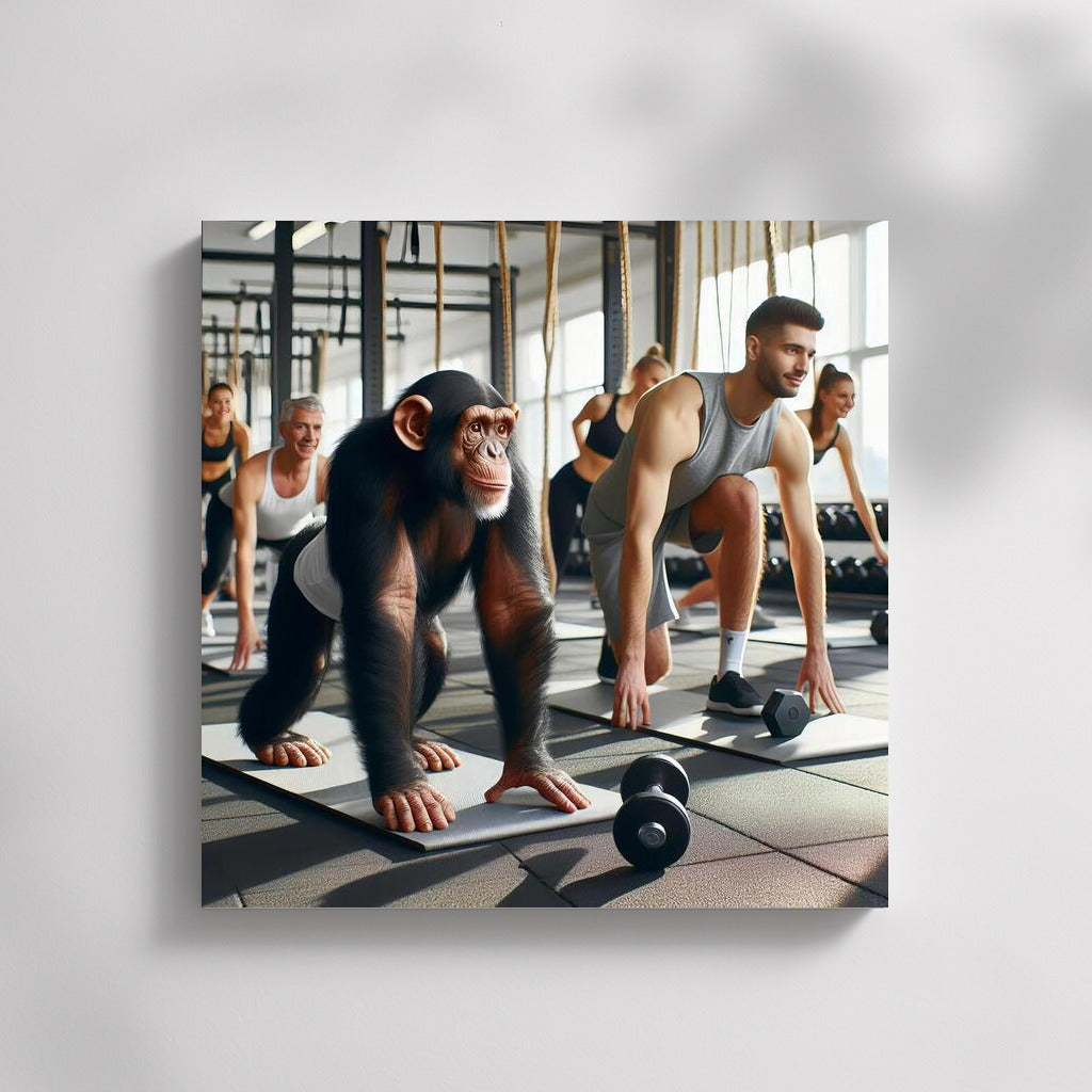 Monkey in Training: Humorous Wall Art
