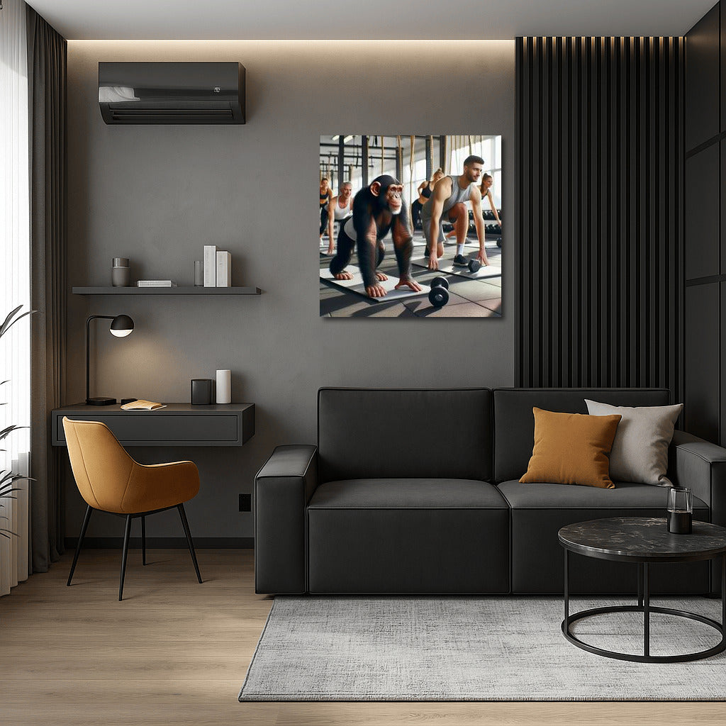 Monkey in Training: Humorous Wall Art