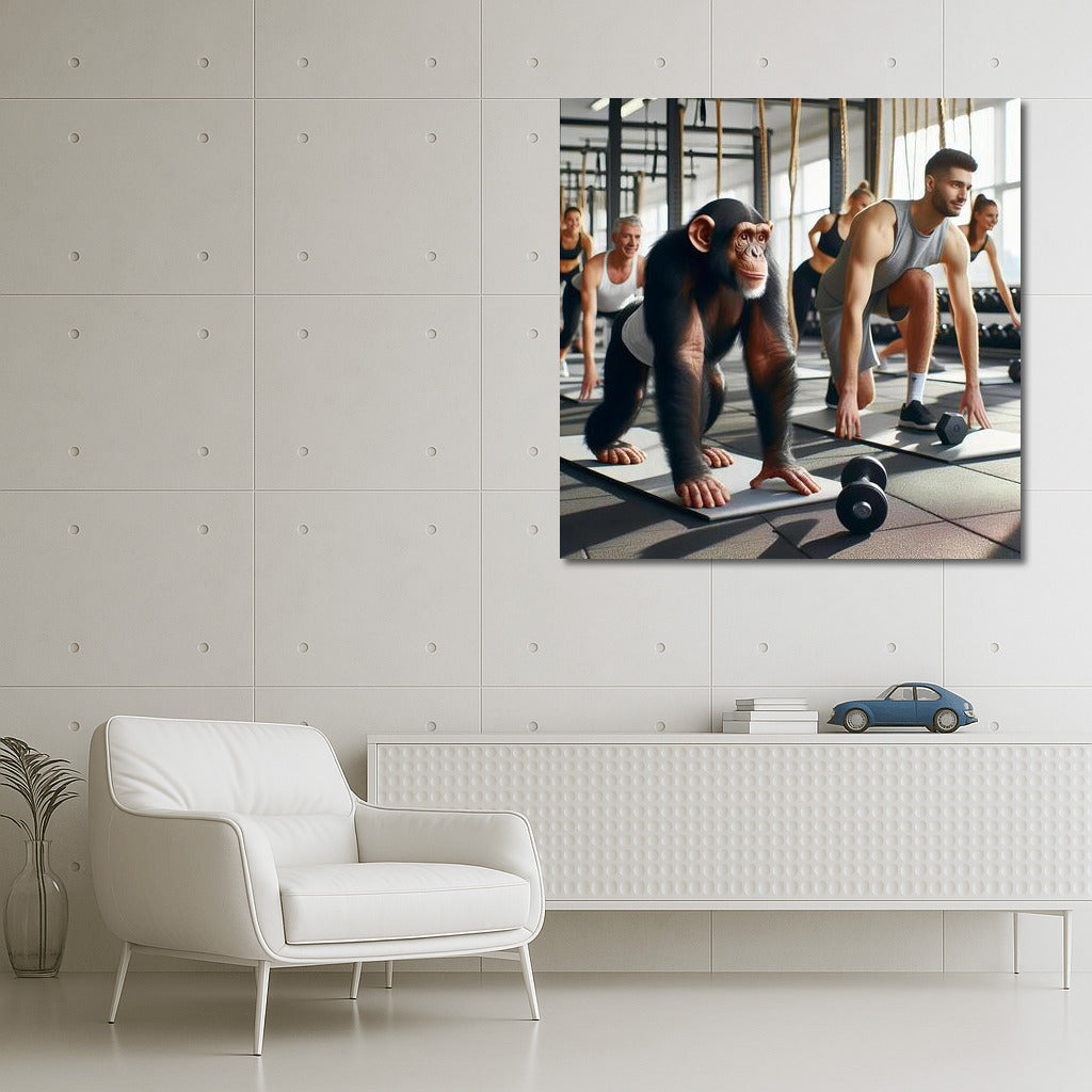 Monkey in Training: Humorous Wall Art