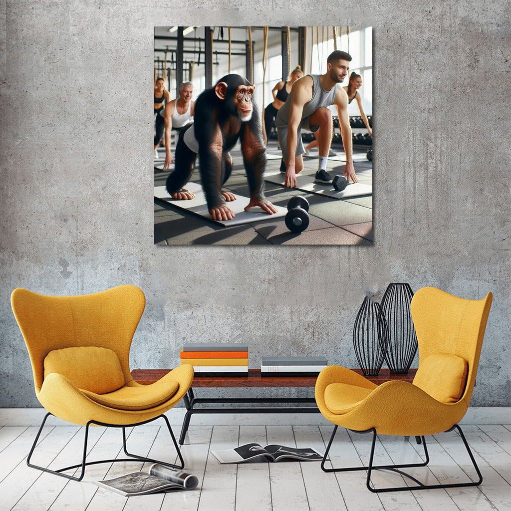 Monkey in Training: Humorous Wall Art