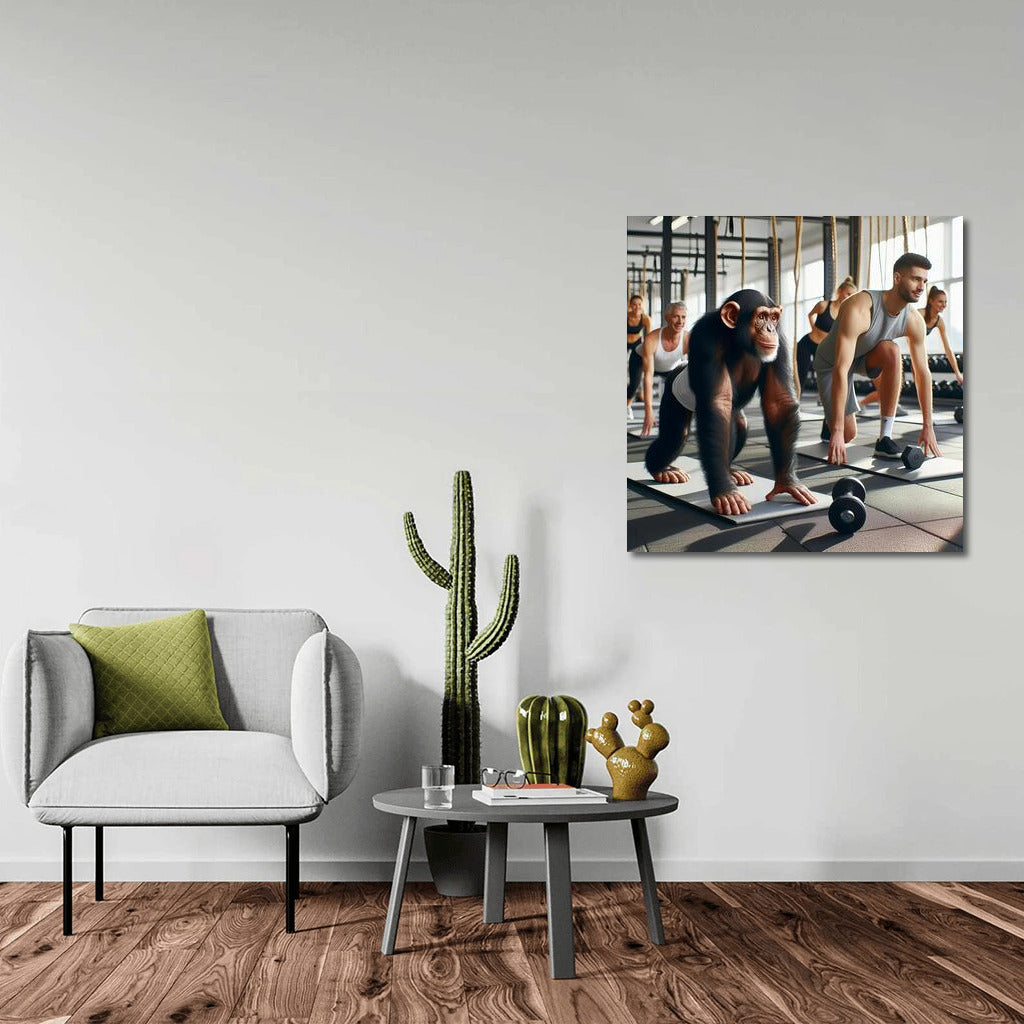 Monkey in Training: Humorous Wall Art