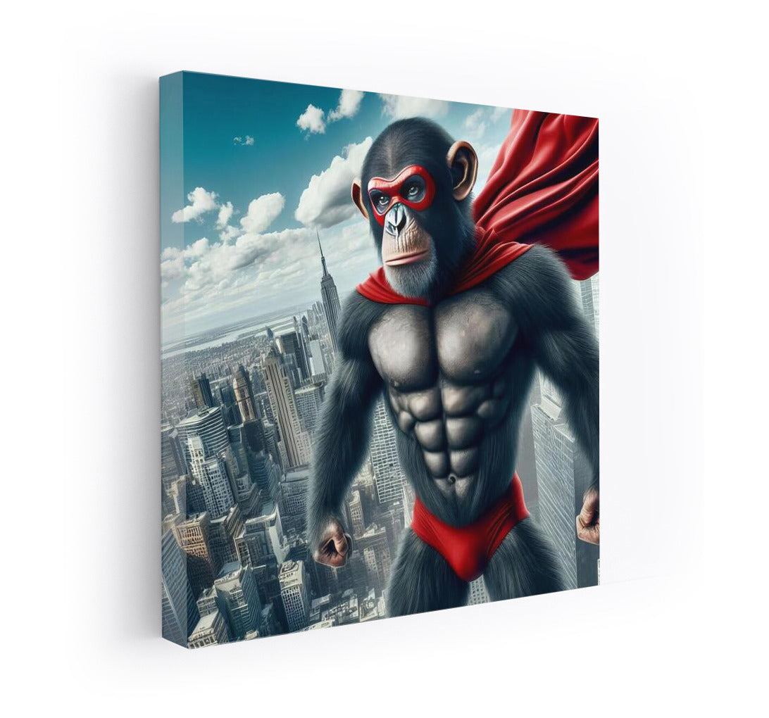 Brave Monkey Superhero in Flight: Wall Decoration for the Brave and Creative