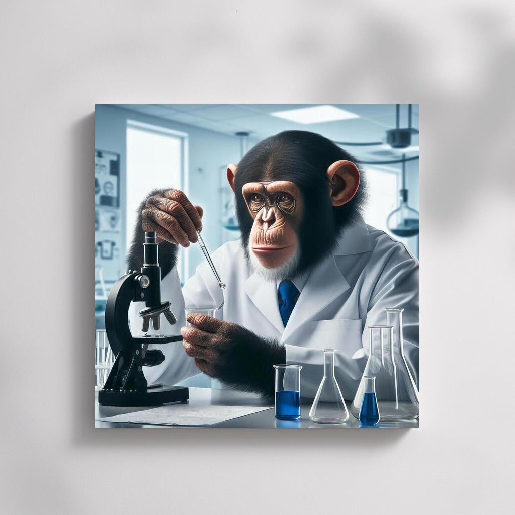Smart Guy with Glasses: Humorous Monkey for Wall Decor