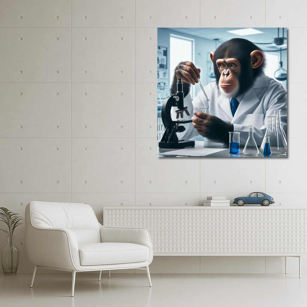 Smart Guy with Glasses: Humorous Monkey for Wall Decor
