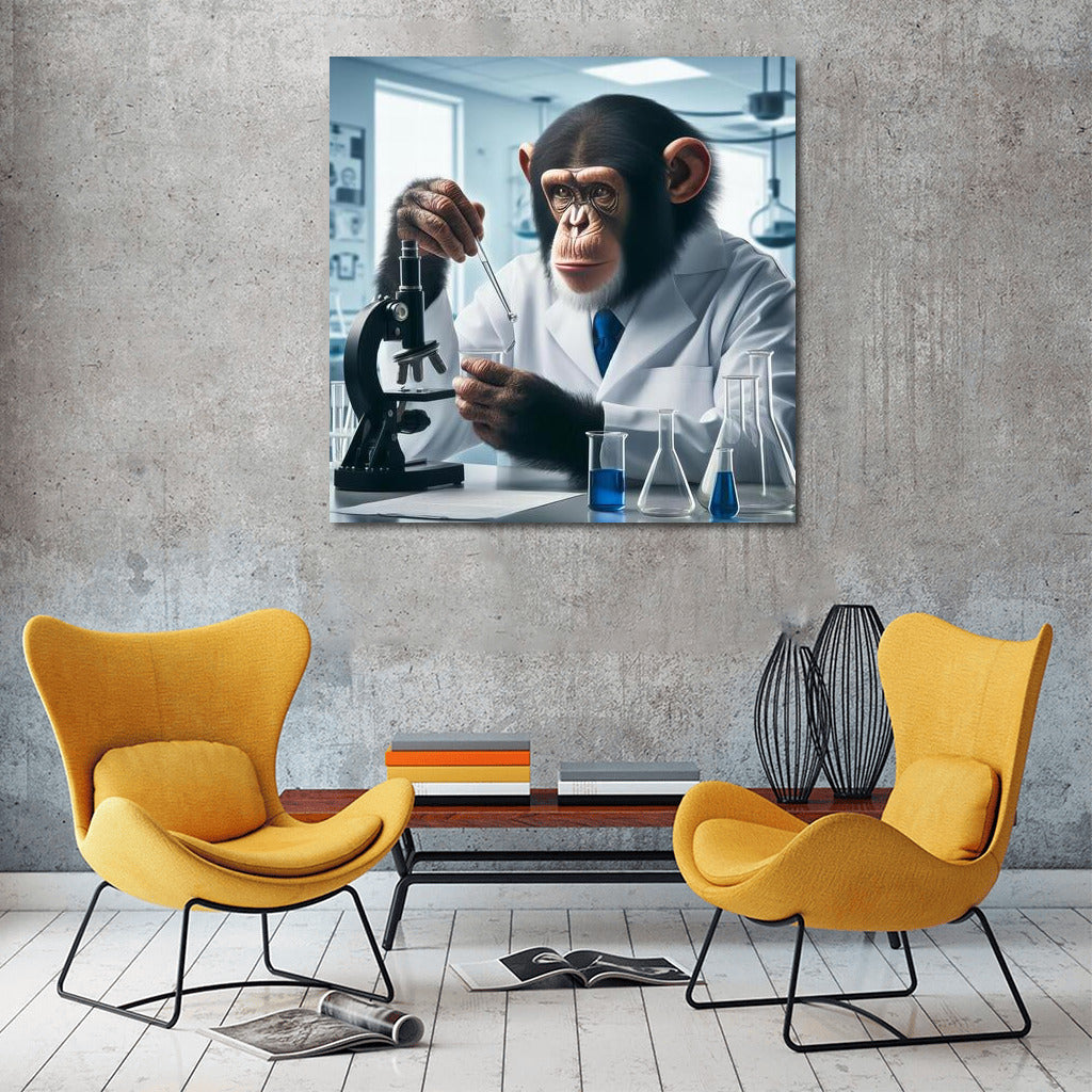 Smart Guy with Glasses: Humorous Monkey for Wall Decor