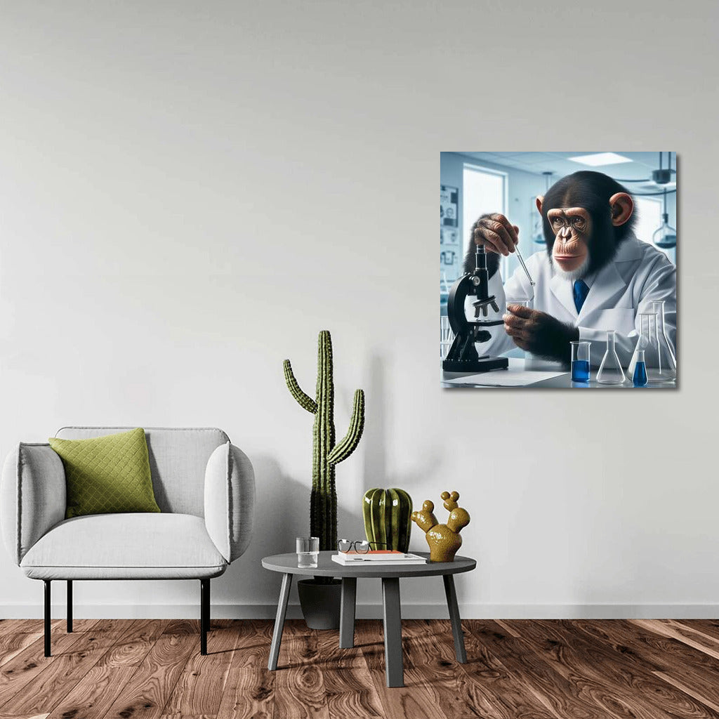 Smart Guy with Glasses: Humorous Monkey for Wall Decor