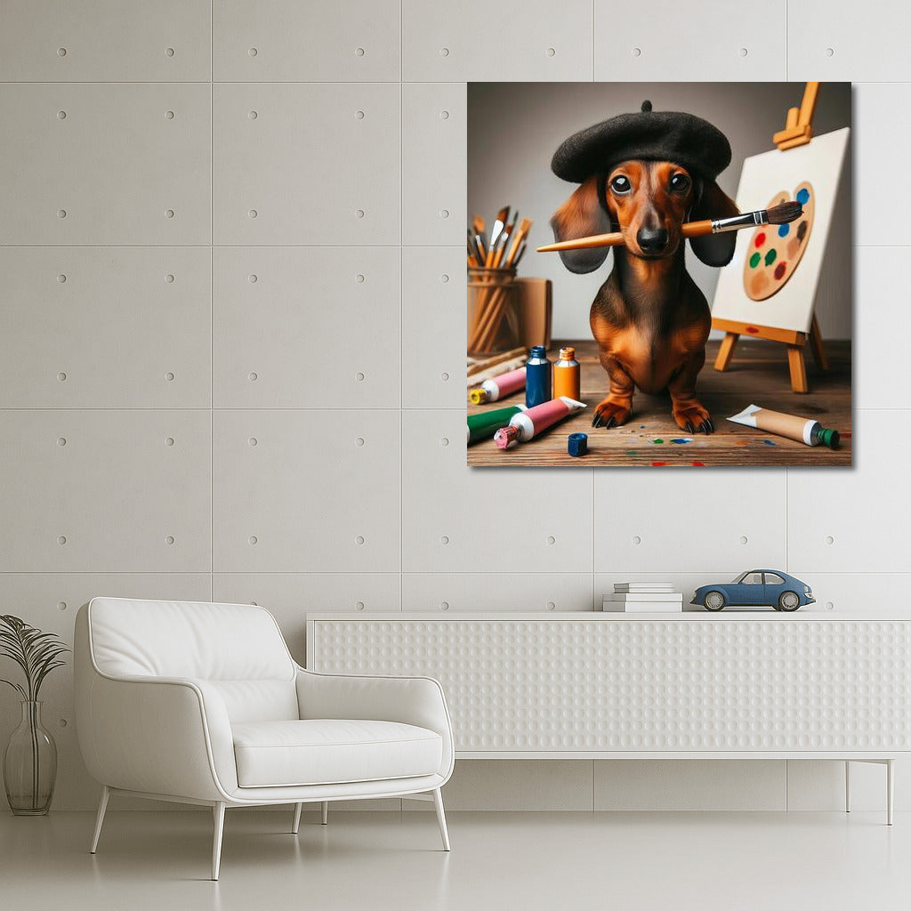 Dachshund-artist in a Beret: Masterpieces with a Smile and Inspiration