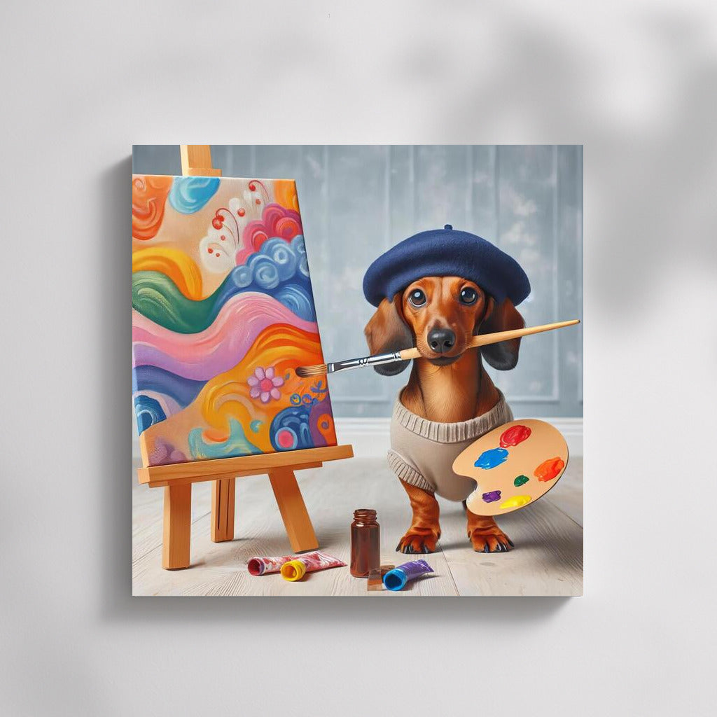 Creative Paw: Artist Dog with a Brush
