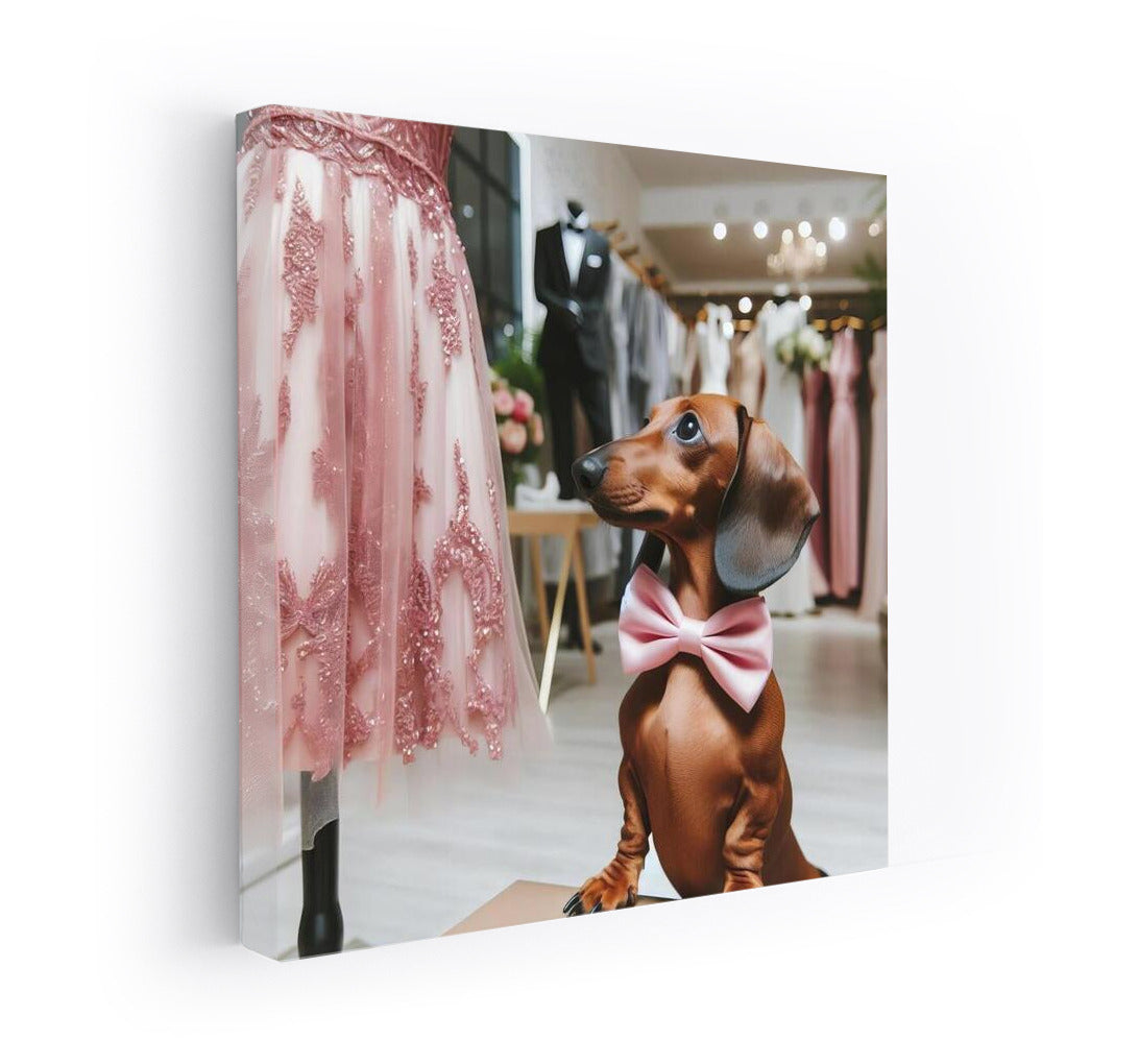 Fashionable Dachshund in a Bow Tie: Stylish Decor for Dress Lovers