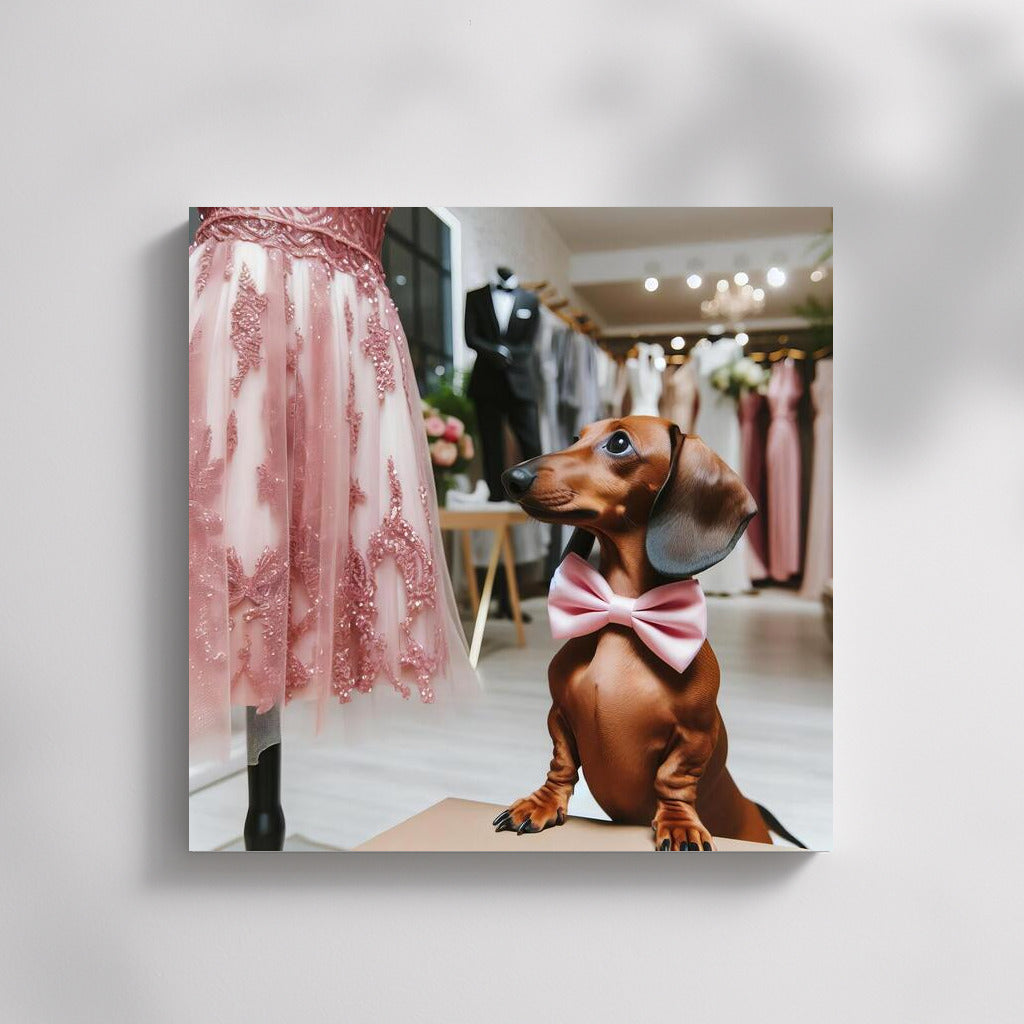 Fashionable Dachshund in a Bow Tie: Stylish Decor for Dress Lovers