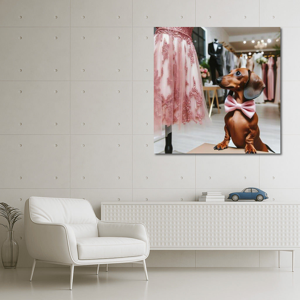 Fashionable Dachshund in a Bow Tie: Stylish Decor for Dress Lovers