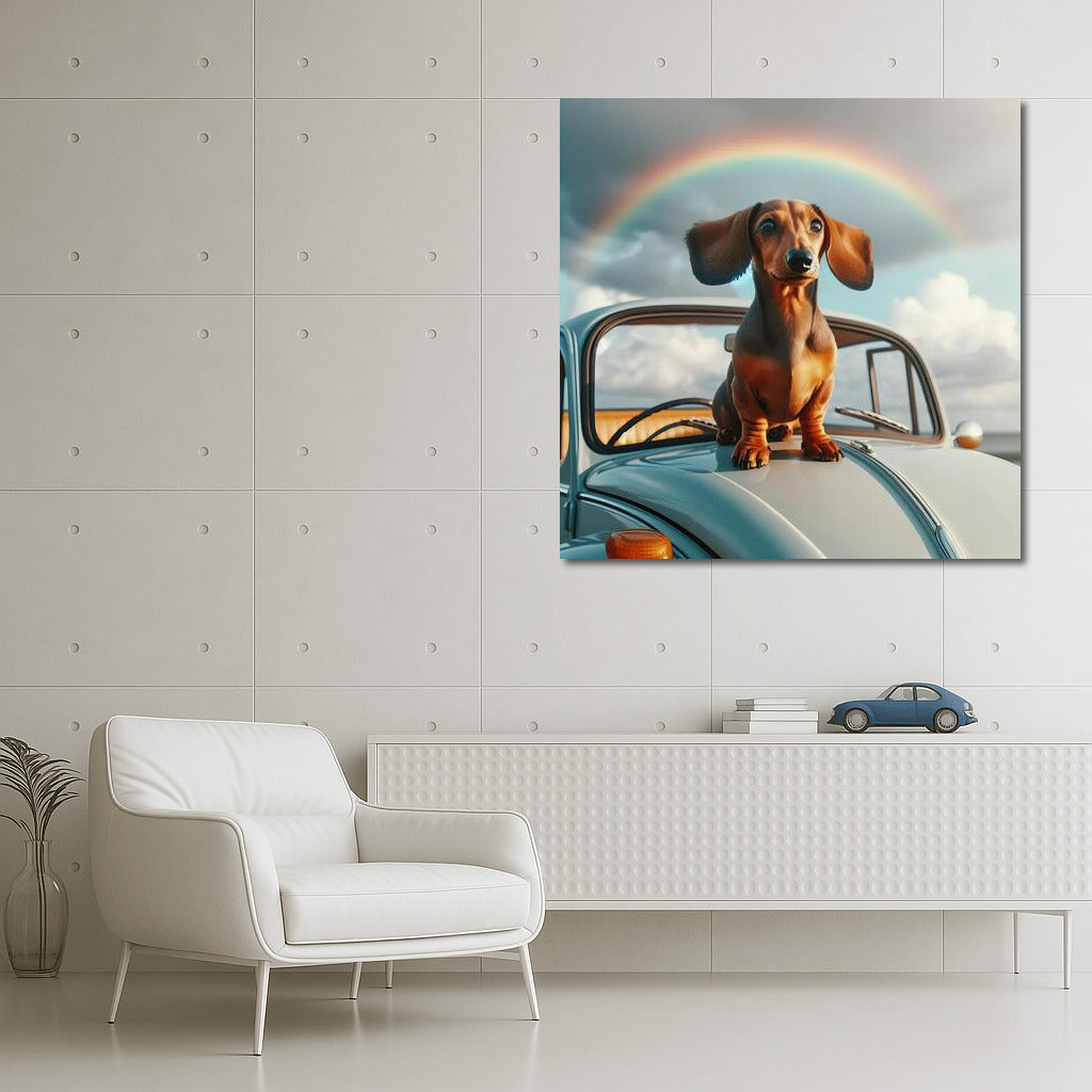 Dachshund on Beetle: Rainbow Journey