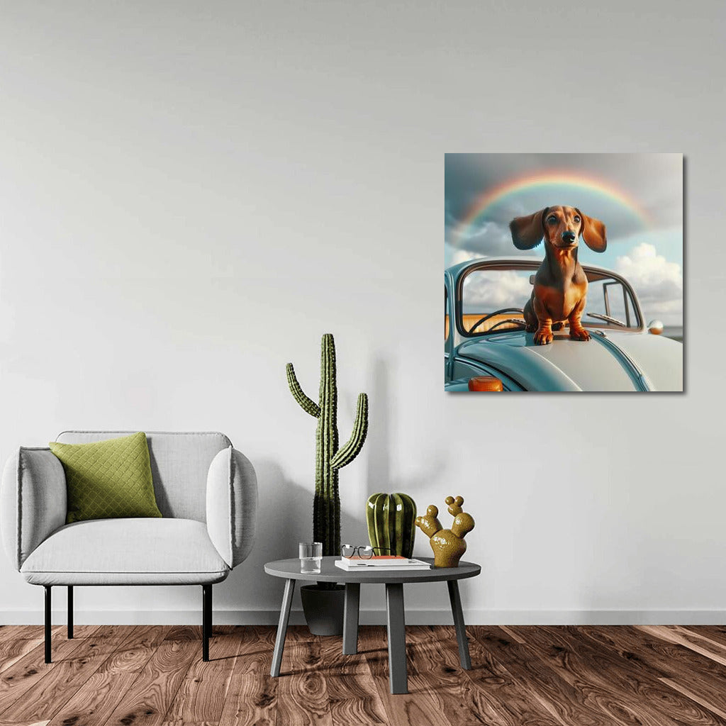 Dachshund on Beetle: Rainbow Journey