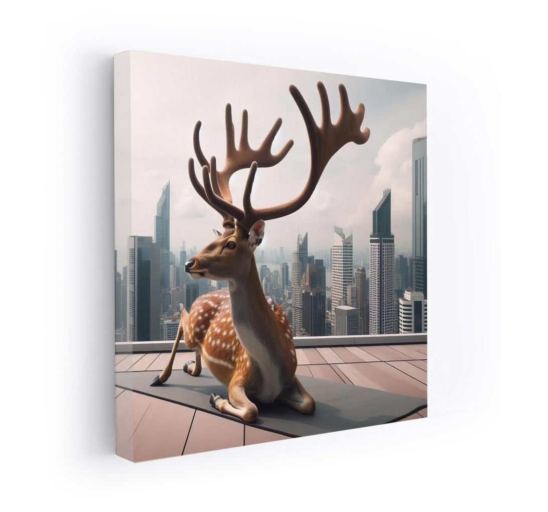 Yoga Deer on the Roof of a Metropolis: Harmony of Nature and the City