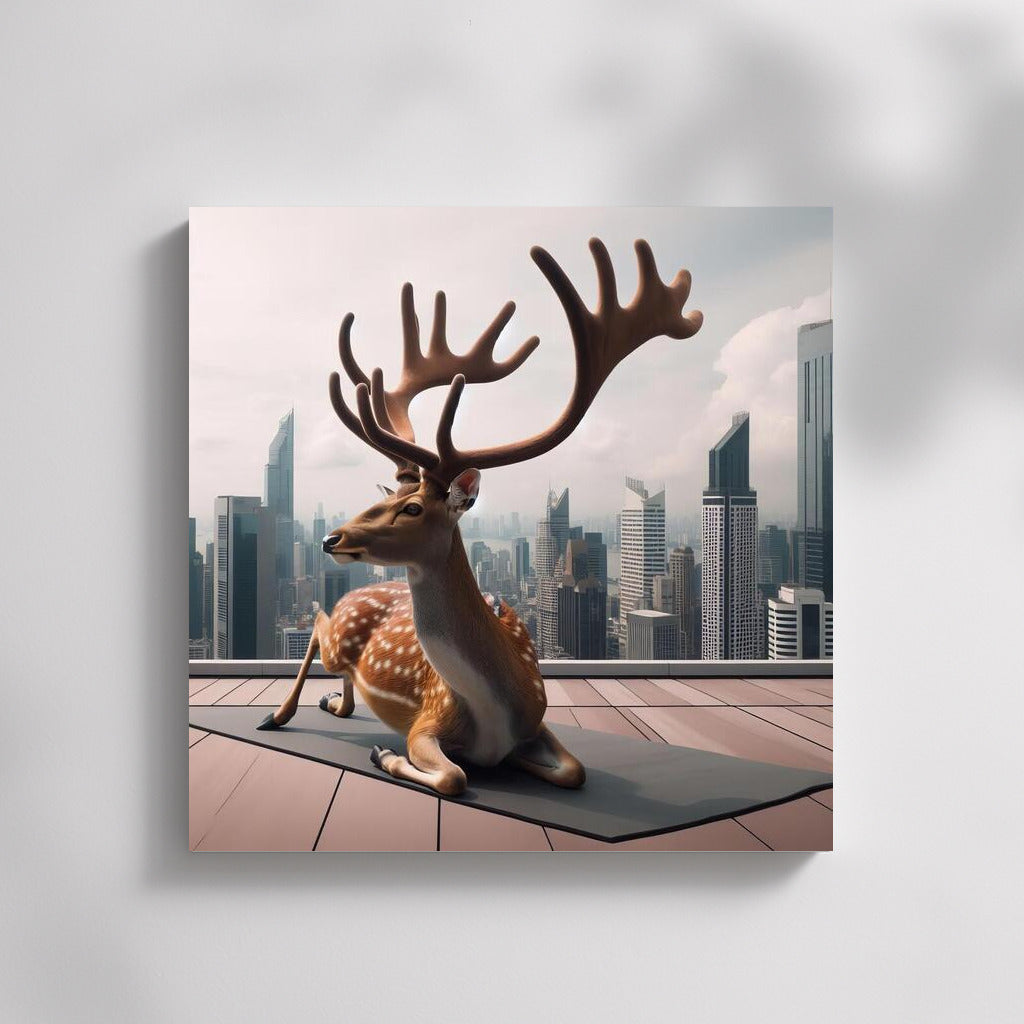 Yoga Deer on the Roof of a Metropolis: Harmony of Nature and the City