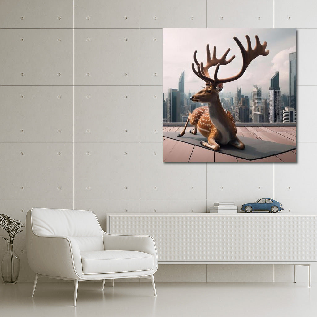 Yoga Deer on the Roof of a Metropolis: Harmony of Nature and the City