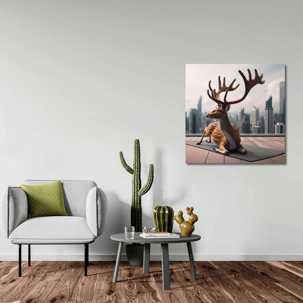 Yoga Deer on the Roof of a Metropolis: Harmony of Nature and the City