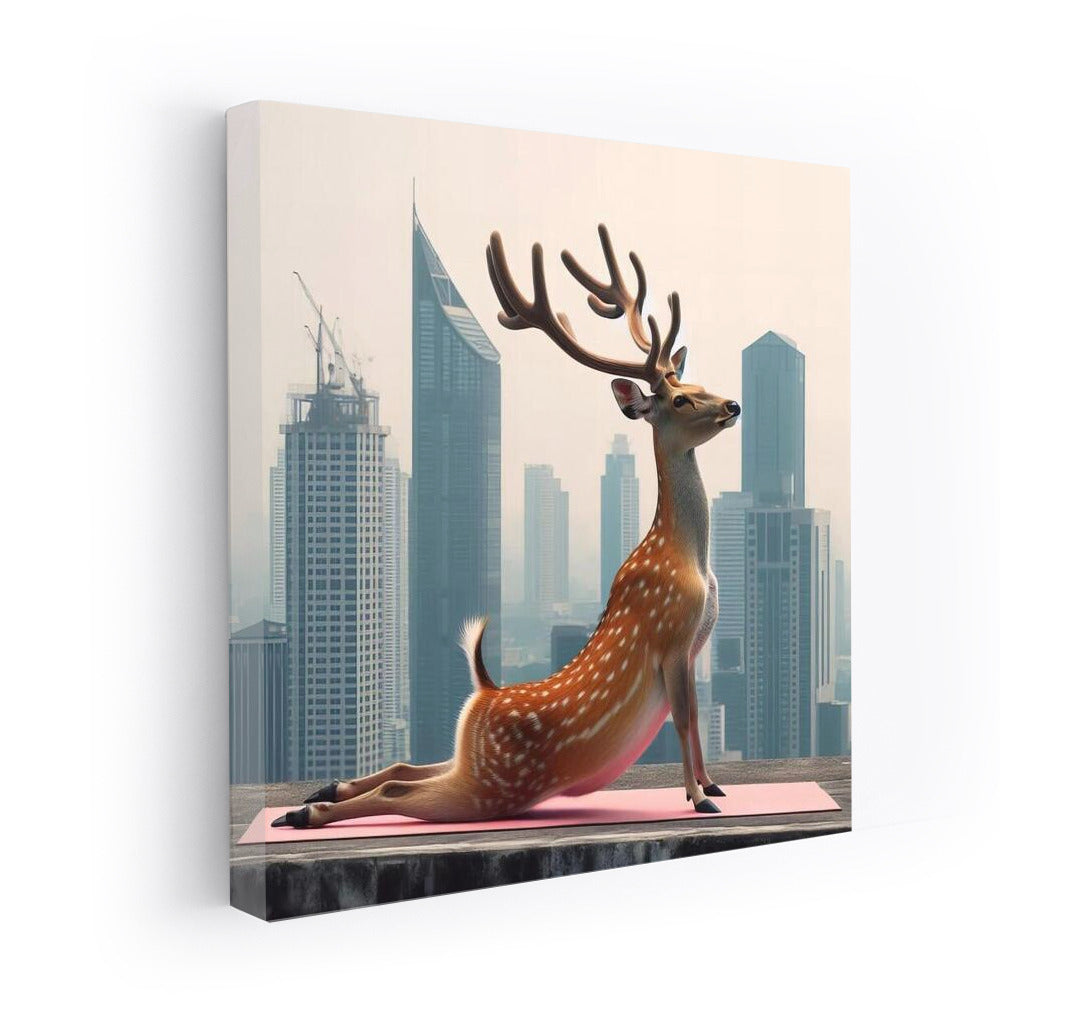 Deer Yoga on a Skyscraper Roof: Inspiration for Urban Dreamers