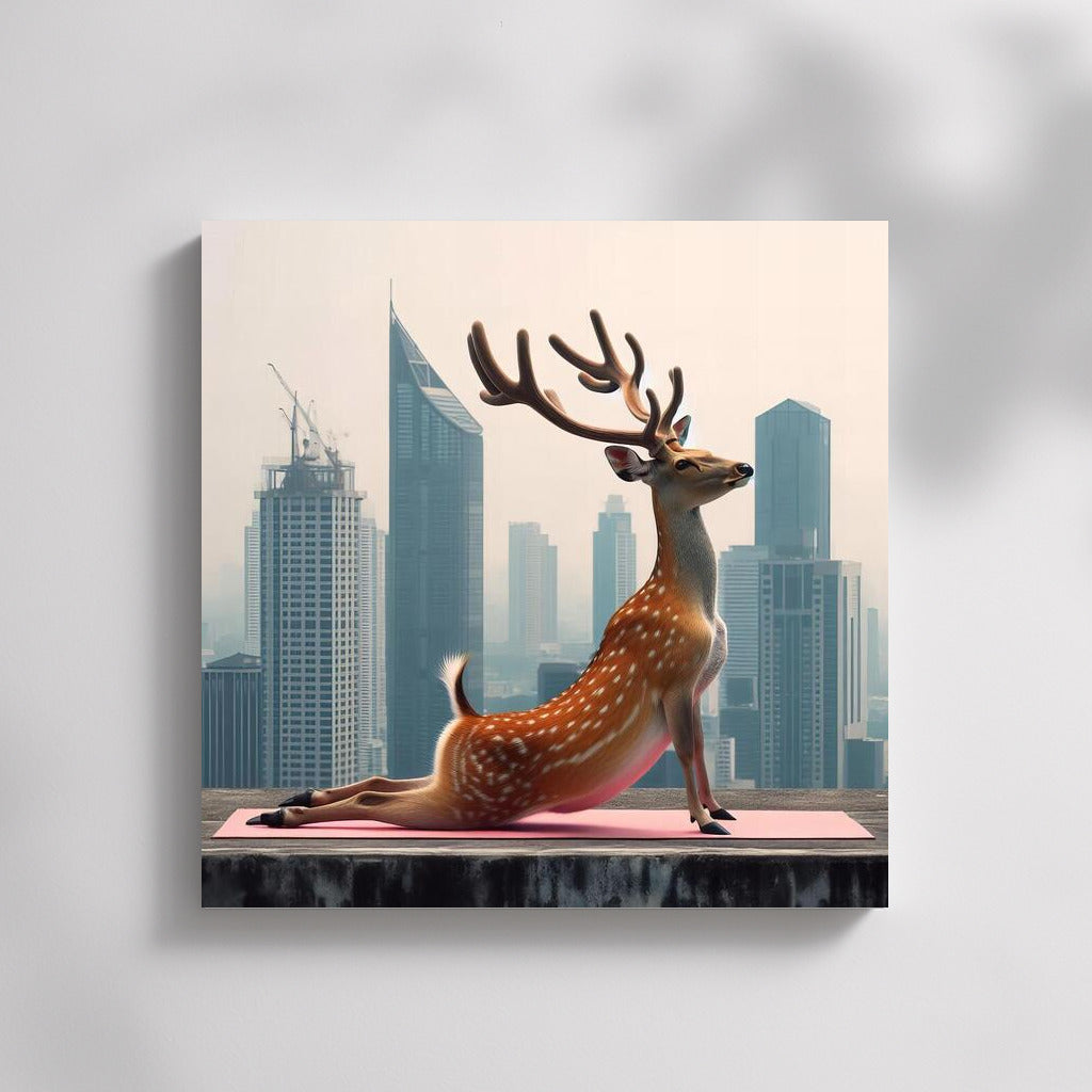 Deer Yoga on a Skyscraper Roof: Inspiration for Urban Dreamers