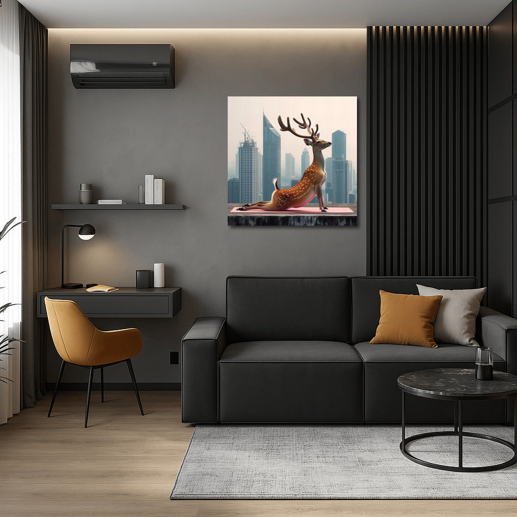 Deer Yoga on a Skyscraper Roof: Inspiration for Urban Dreamers